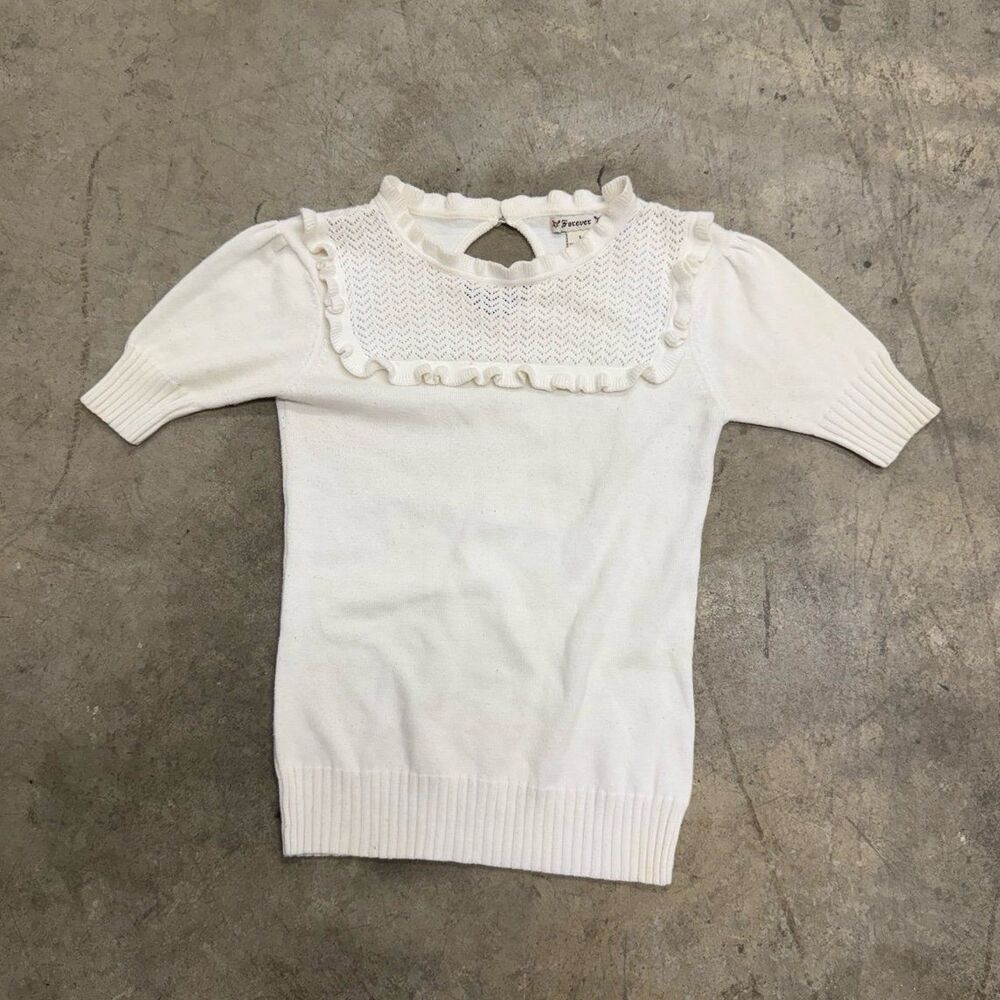 Vintage y2k coquette lace collar puff sleeve top
